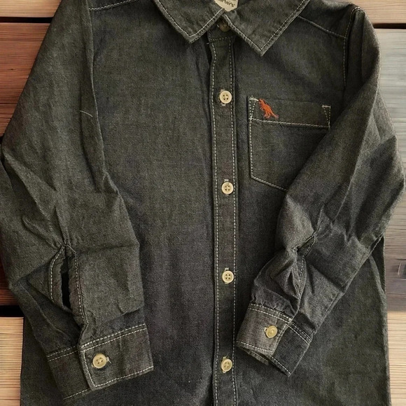 2-Piece Chambray Button-Front & Schiffli Pant Set - Toddler Boy 24m - Picture 3 of 8